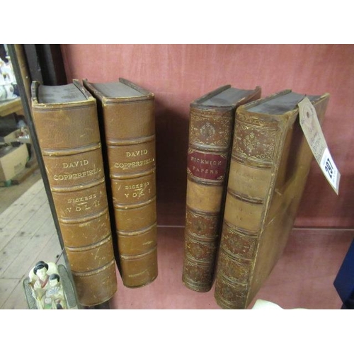 297 - 1866 LIBRARY EDITION PICKWICK PAPERS AND DAVID COPPERFIELD DICKENS BOOKS