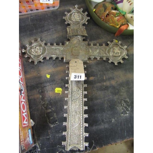 311 - METAL ORNATE CROSS