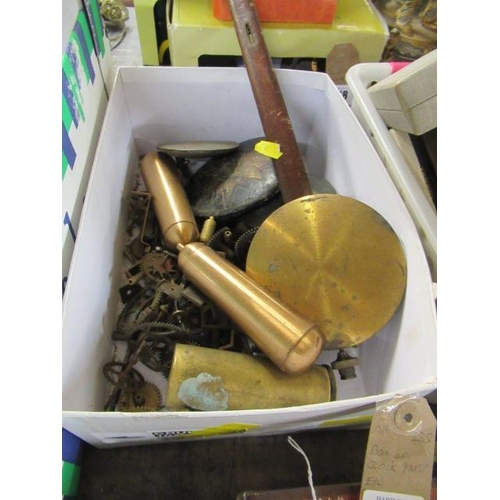 317 - BOX OF CLOCK PARTS ETC