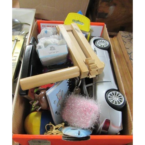 326 - SMALL BOX OF TOYS ETC