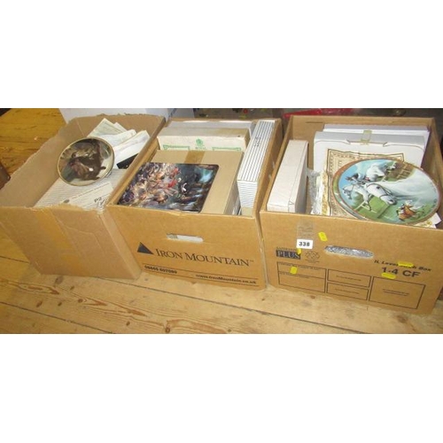 338 - THREE BOXES OF COLLECTABLE PLATES