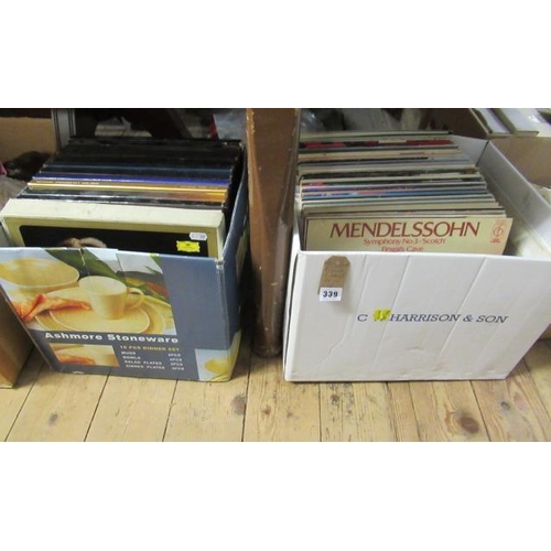 339 - TWO BOXES OF CLASSICAL LP RECORDS INCLUDING LISZT