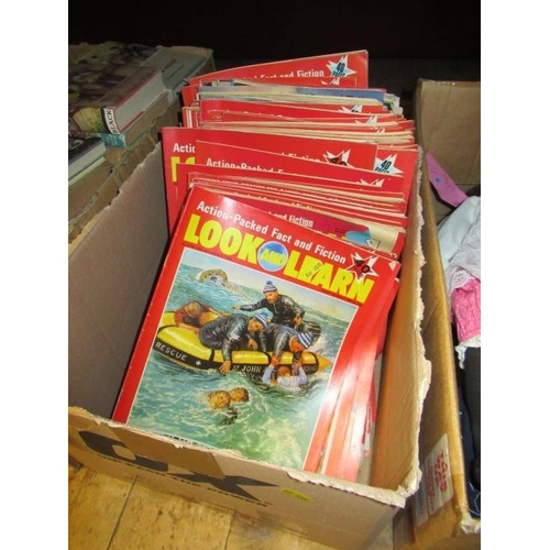 341 - BOX OF VINTAGE LOOK AND LEARN MAGAZINES