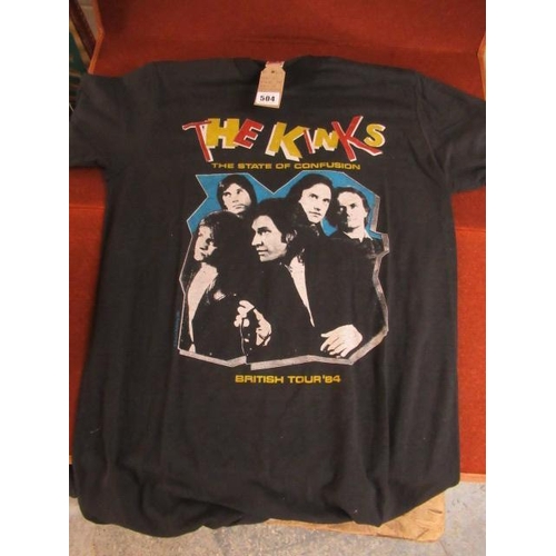 504 - OFFICIAL KINKS STATE OF CONFUSION 1984 CONCERT TEE SHIRT