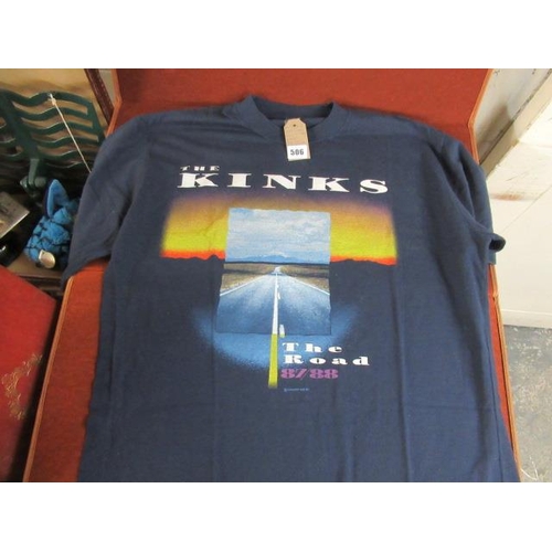 506 - OFFICIAL KINKS THE ROAD CONCERT PUBLISHING 1987-88 TEE SHIRT