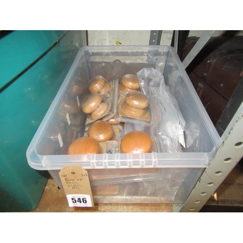 546 - BOX OF DOOR KNOBS ETC