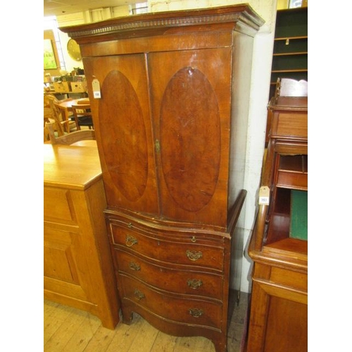 798 - MAHOGANY BOW FRONTED CABINET