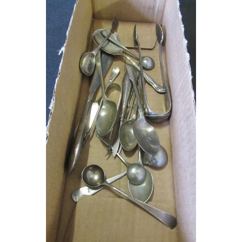 243 - SILVER HANDLED SHOE HORN AND SPOONS ETC