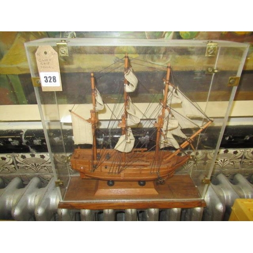 328 - CASED MODEL SHIP