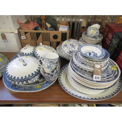 329 - QUANTITY OF BLUE AND WHITE CERAMICS