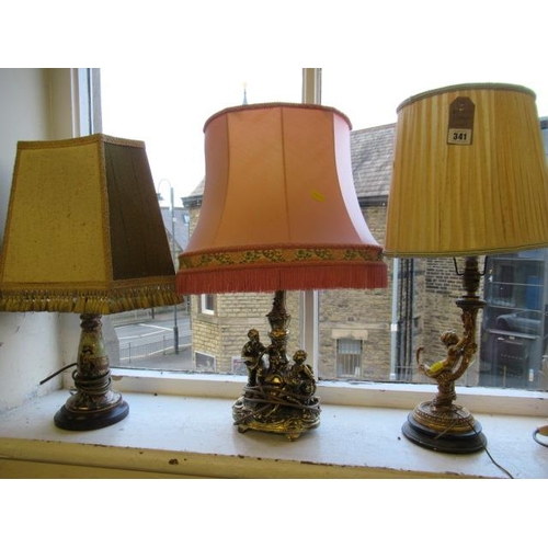 341 - THREE TABLE LAMPS