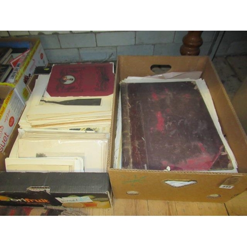 349 - TWO BOXES OF BOOK ILLUSTRATIONS ETC