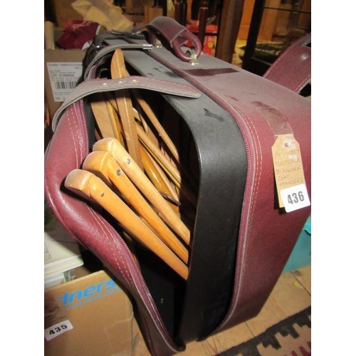 436 - SUITCASE OF WOODEN COAT HANGERS