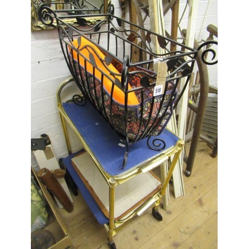 518 - TEA TROLLEY AND A MAGAZINE RACK