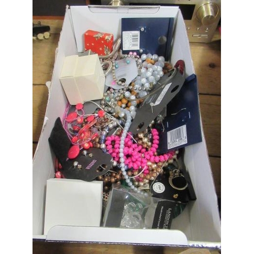 69 - BOX OF COSTUME JEWELLERY