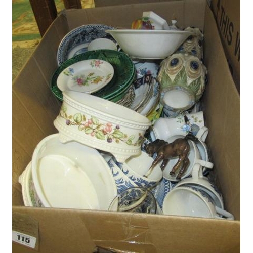 115 - BOX OF CERAMICS