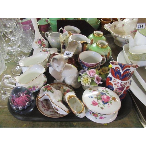 131 - TRAY OF ROYAL ALBERT COALPORT AND OTHER CERAMICS