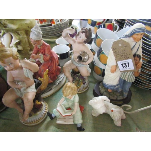 137 - QUANTITY OF ORNAMENTS INCLUDING BESWICK DOG