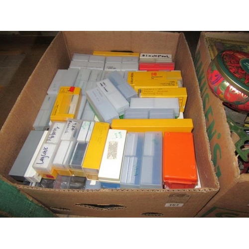 157 - LARGE BOX OF COLOURED SLIDES FROM ASIA ETC