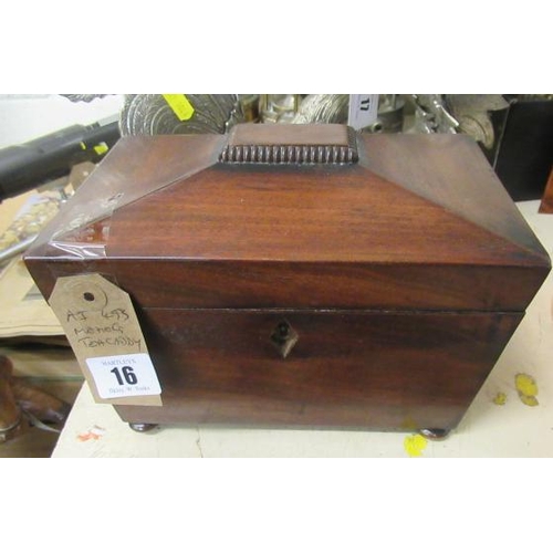 16 - MAHOGANY TEA CADDY