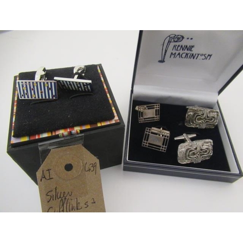 189 - SILVER CUFFLINKS AND ANOTHER SET