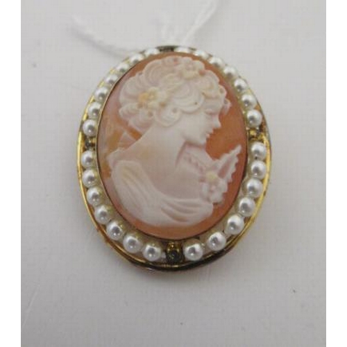 196 - OVAL CAMEO BROOCH / PENDANT