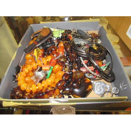 216 - BOX OF COSTUME JEWELLERY