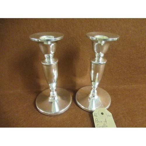 242 - PAIR OF SILVER CANDLESTICKS