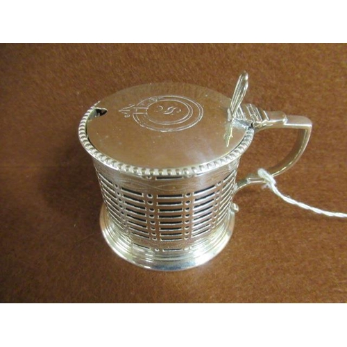 249 - VICTORIAN SILVER DRUM MUSTARD