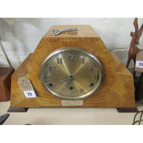 25 - ART DECO MANTLE CLOCK