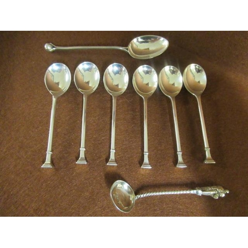 256 - SET OF SIX SILVER SEAL TOP COFFEE SPOONS AND TWO OTHERS