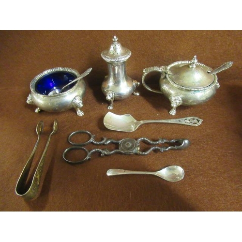 259 - SILVER CRUET SET ETC