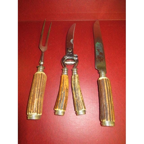 302 - ANTLER SOLINGEN CARVING SET