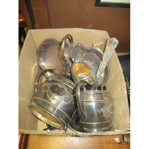 304 - BOX OF EPNS INCLUDING TEA SET