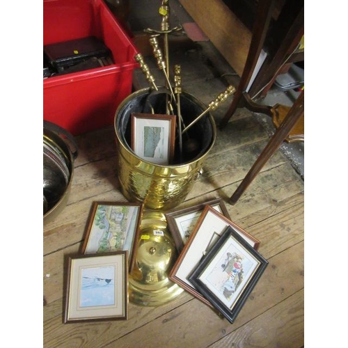 307 - QUANTITY OF BRASS AND PICTURE FRAMES ETC