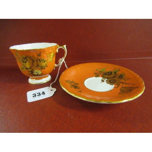 334 - AYNSLEY CUP AND SAUCER