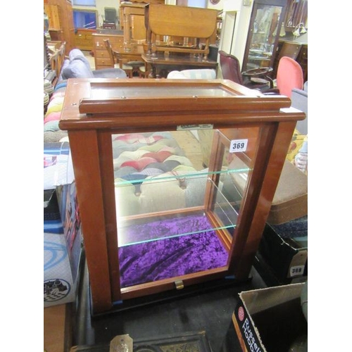 369 - MAHOGANY FRAMED DISPLAY CASE