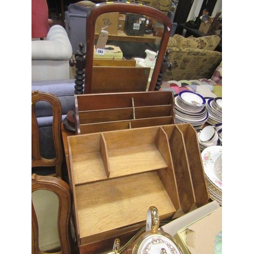 383 - DRESSING TABLE MIRROR AND TWO LETTER RACKS