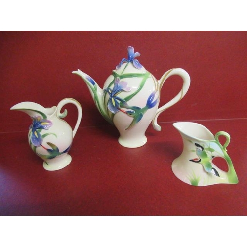 403 - FRANZ PORCELAIN COFFEE POT AND TWO JUGS