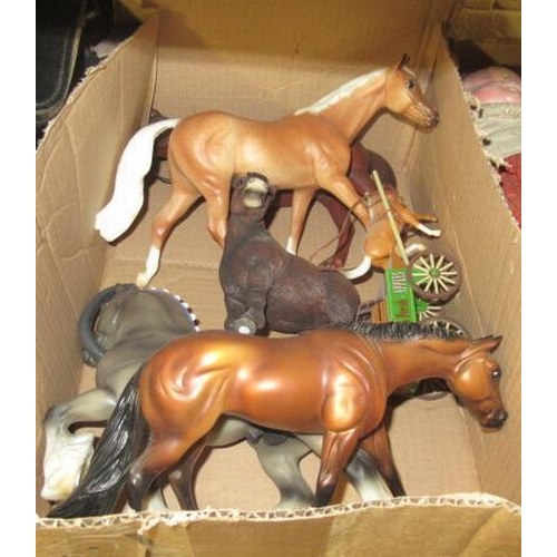 43 - BOX OF MODEL HORSES