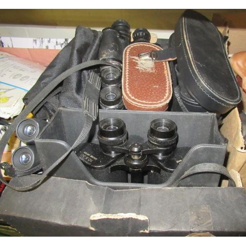 44 - BOX OF TELSTAR AND OTHER BINOCULARS