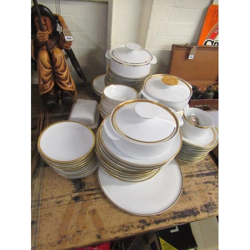 449 - LARGE QUANTITY THOMAS OF GERMANY WHITE AND GILT EDGED DINNERWARE