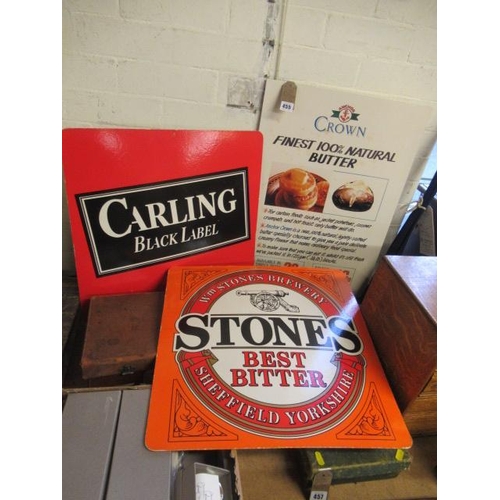 455 - VINTAGE ANCHOR BUTTER AND CARLING BEER ADVERTISEMENTS