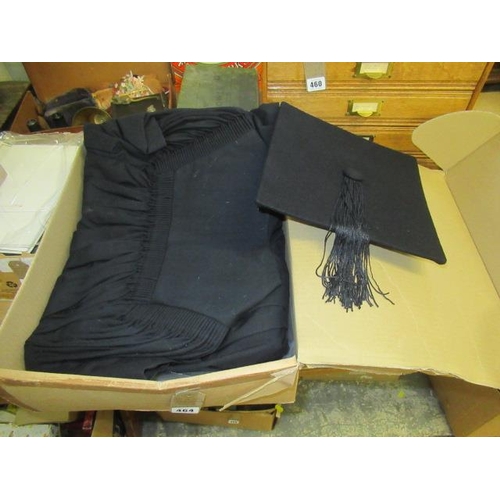 464 - GRADUATION GOWN AND MORTAR BOARD ETC