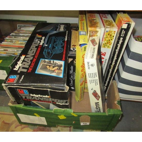 50 - BOX OF BOARD GAMES AND A BIG TRACK TOY