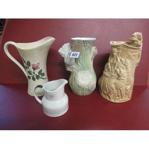 522 - FOUR JUGS INCLUDING BURLEIGHWARE AND ROYAL DOULTON ETC