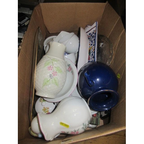 544 - BOX OF CERAMICS AND GLASS