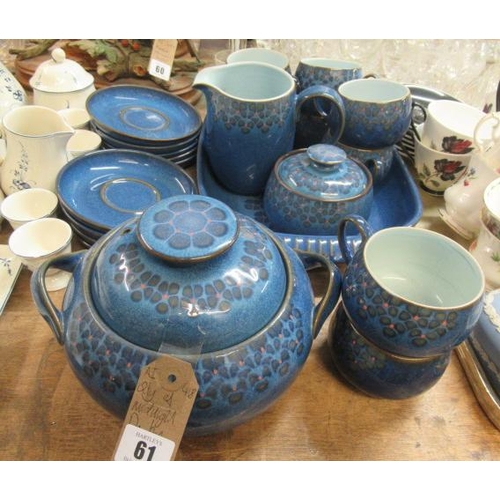 61 - QUANTITY OF DENBY MIDNIGHT PATTERN TABLEWARE