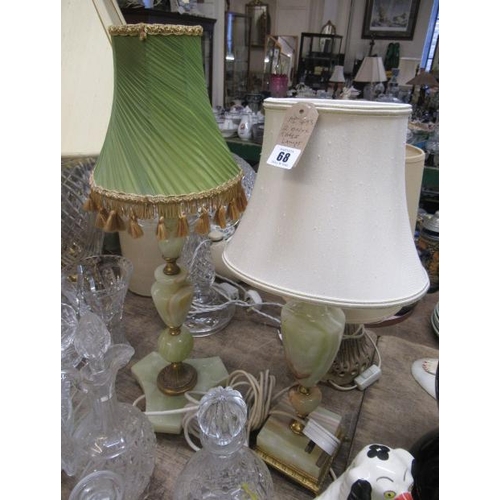 68 - TWO ONYX TABLE LAMPS