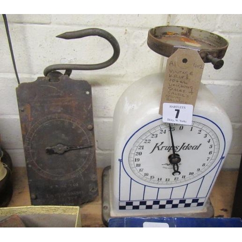 7 - VINTAGE KRUPS IDEAL WEIGHING SCALES AND SALTER SPRING BALANCE